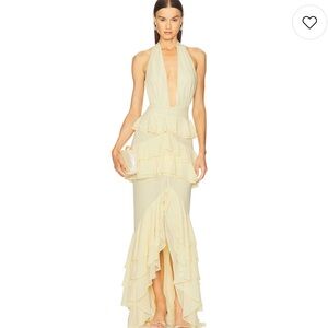 Michael Costello X REVOLVE Clara Bow Gown in Light Yellow